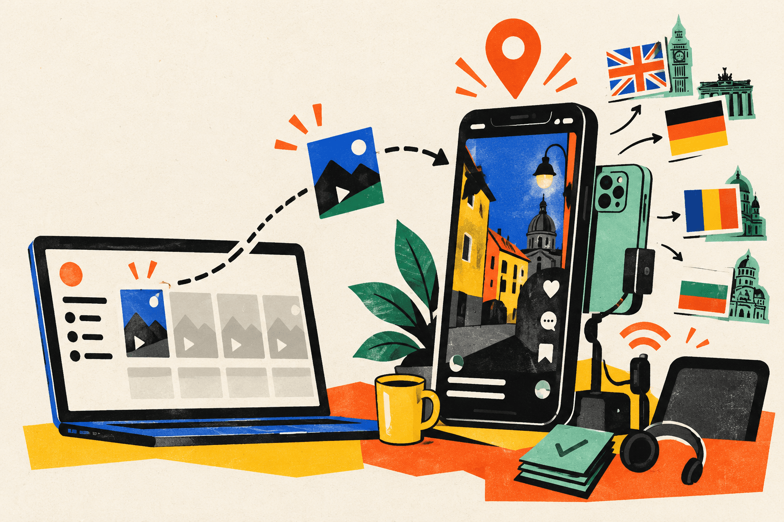 Content moving from a dashboard to a local phone in European markets